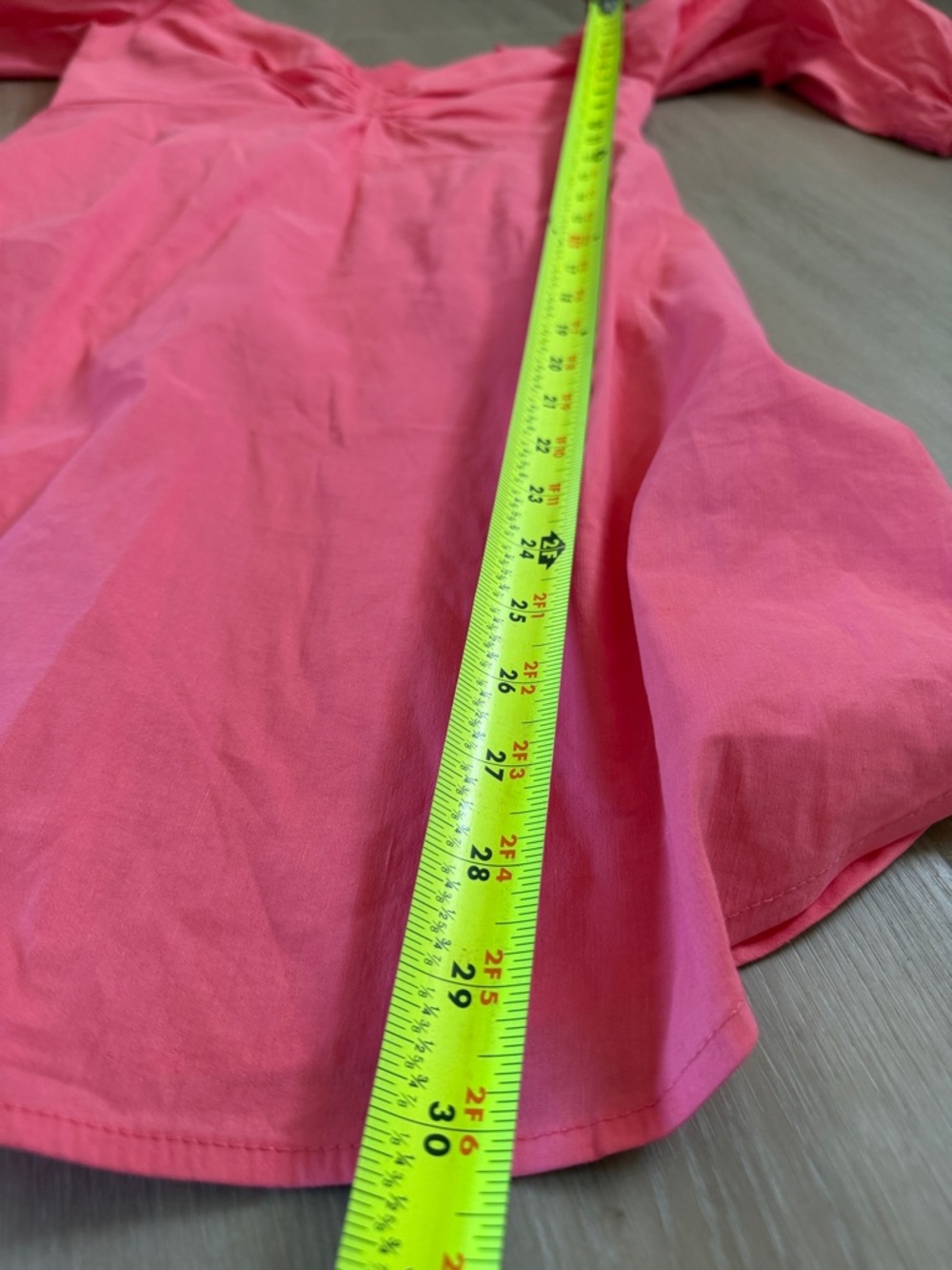 A.L.C. Mila Off Shoulder Puff Sleeve Mini Dress Coral 6 Flaw Ruched Sweetheart - Picture 7 of 9